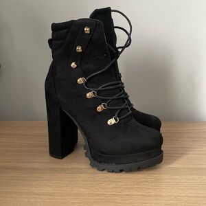 High Heel Laced Booties